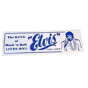 Elvis Presley Bumper Sticker 1977 Vintage Elvis Lives‎ Rock Roll Memorial Vinyl